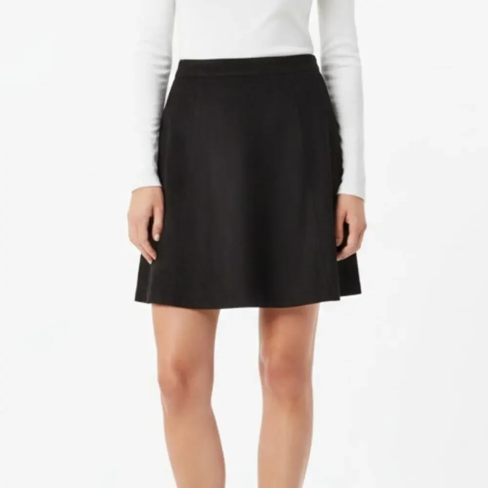 Revole Pixley High Rise A-Line High Rise Black Suede Mini Skirt 10